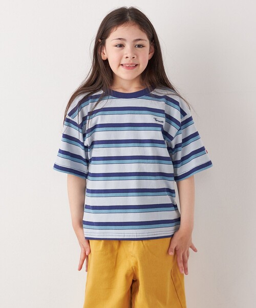 FRUIT OF THE LOOM（フルーツオブザルーム）の「FRUIT OF THE LOOM: 刺繍 ロゴ カラー ボーダー Tシャツ<KIDS>（Tシャツ/カットソー・キッズ・イエロー/ライトブルー・110/150/130）」の15枚目の写真