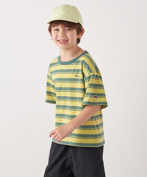 FRUIT OF THE LOOM（フルーツオブザルーム）の「FRUIT OF THE LOOM: 刺繍 ロゴ カラー ボーダー Tシャツ<KIDS>（Tシャツ/カットソー・キッズ・イエロー/ライトブルー・110/150/130）」の21枚目の写真
