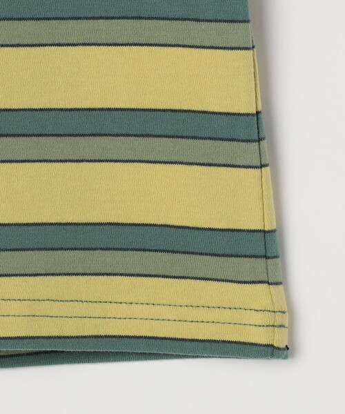 FRUIT OF THE LOOM（フルーツオブザルーム）の「FRUIT OF THE LOOM: 刺繍 ロゴ カラー ボーダー Tシャツ<KIDS>（Tシャツ/カットソー・キッズ・イエロー/ライトブルー・110/150/130）」の6枚目の写真