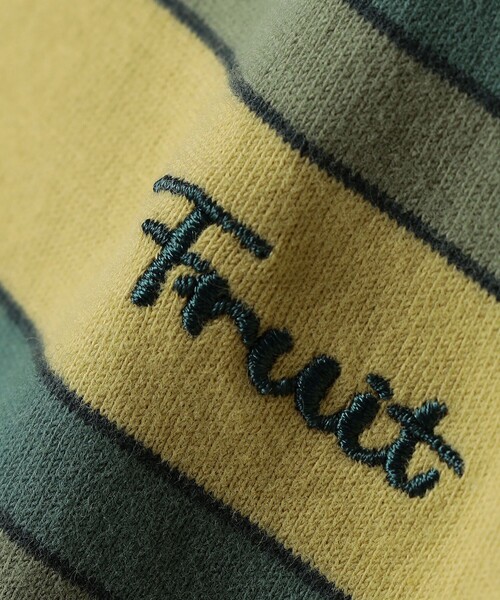 FRUIT OF THE LOOM（フルーツオブザルーム）の「FRUIT OF THE LOOM: 刺繍 ロゴ カラー ボーダー Tシャツ<KIDS>（Tシャツ/カットソー・キッズ・イエロー/ライトブルー・110/150/130）」の9枚目の写真