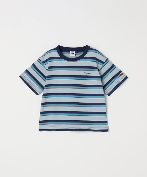 FRUIT OF THE LOOM（フルーツオブザルーム）の「FRUIT OF THE LOOM: 刺繍 ロゴ カラー ボーダー Tシャツ<KIDS>（Tシャツ/カットソー・キッズ・イエロー/ライトブルー・110/150/130）」の10枚目の写真