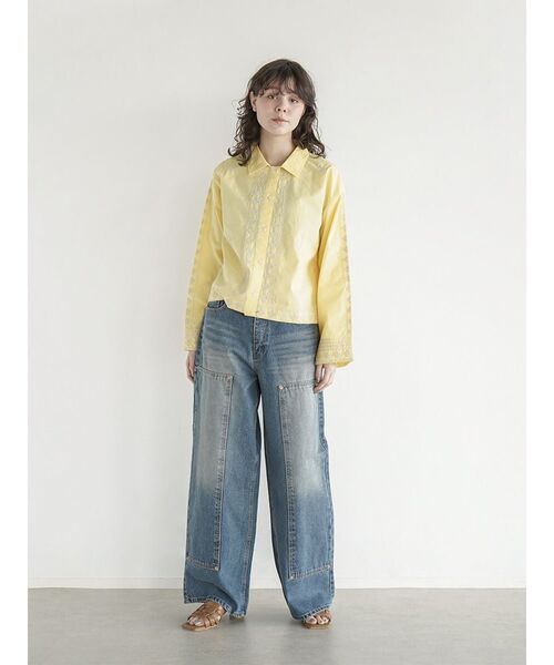 FIKA.(フィーカ)の「Ethnic embroidered shirt(シャツ/ブラウス・レディース・ブラック/オフホワイト/イエロー・MEDIUM)」の4枚目の写真