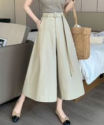 ベルト付Aラインワイドレッグ