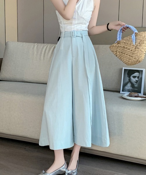 FAVORITO(ファヴォリート)の「ベルト付Aラインワイドレッグ(その他パンツ・レディース・ネイビー/モカ/ライトブルー・S/M/L/XL)」の15枚目の写真