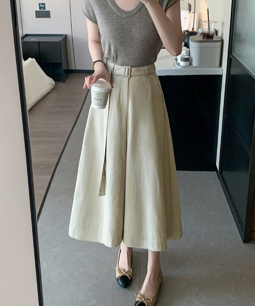 FAVORITO(ファヴォリート)の「ベルト付Aラインワイドレッグ(その他パンツ・レディース・ネイビー/モカ/ライトブルー・S/M/L/XL)」の5枚目の写真