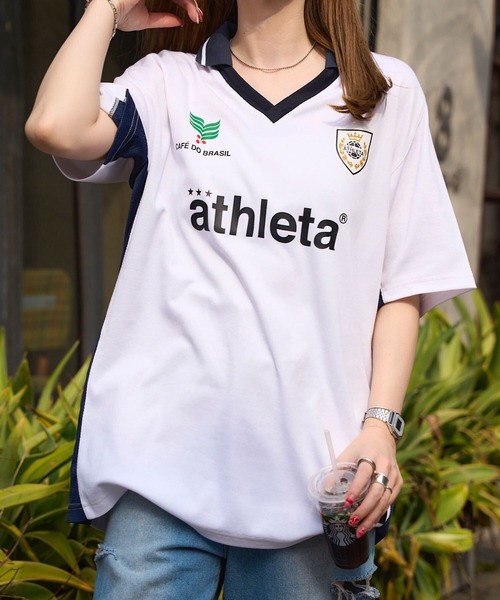 ATHLETA（アスレタ）の「［ athleta ］ゲームシャツ（Tシャツ/カットソー・レディース・ホワイト/ネイビー・M）」の18枚目の写真