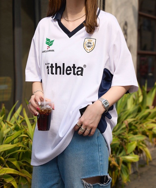 ATHLETA（アスレタ）の「［ athleta ］ゲームシャツ（Tシャツ/カットソー・レディース・ホワイト/ネイビー・M）」の19枚目の写真
