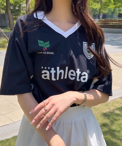 ATHLETA（アスレタ）の「［ athleta ］ゲームシャツ（Tシャツ/カットソー・レディース・ホワイト/ネイビー・M）」の22枚目の写真