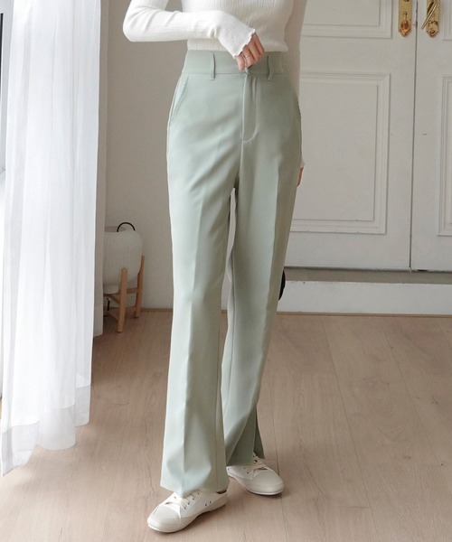 urge：（アージコロン ）の「【URGE:】シルエット フレア スリット パンツ（スラックス・レディース・アイボリー/ブラック/ライトベージュ/チャコールグレー/ブラウン/ミント・SMALL/MEDIUM/LARGE）」の22枚目の写真