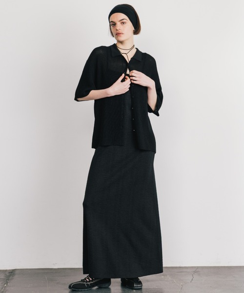 ブラウス シャツ ACETATE KNIT SHIRTS/アセテートニットシャツ レディース CREDONA ブラウス シャツ ACETATE KNIT SHIRTS/アセテートニット
