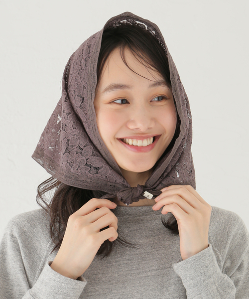 soil（ソイル）の「【SOIL/ソイル】レースストール(100cm*48cm)（ストール/ショール・レディース・ホワイト/チャコールグレー・FREE）」の8枚目の写真