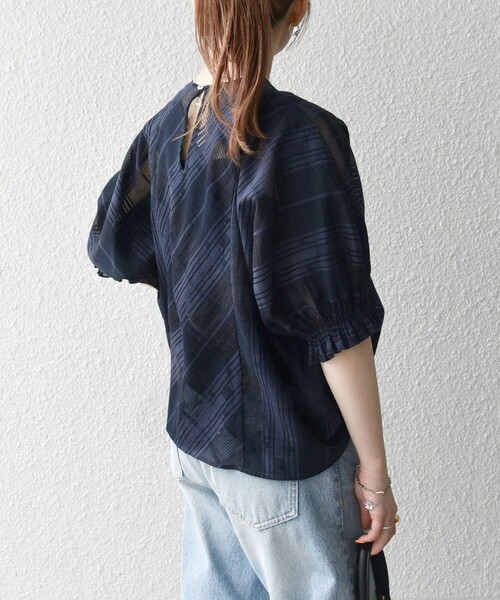 セール】SHIPS any:〈洗濯機可能〉シアー チェック ドルマン