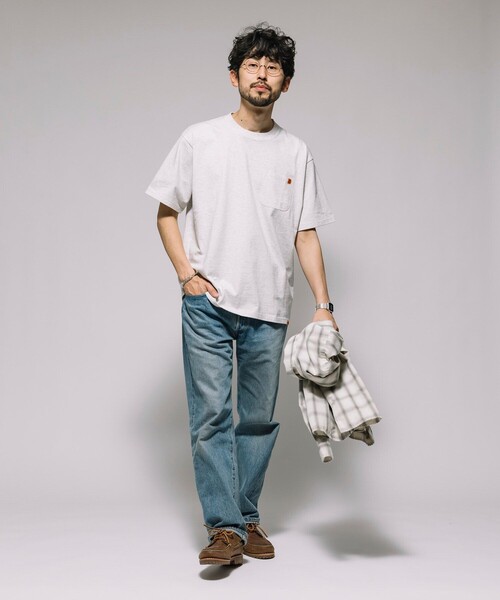 UNIVERSAL OVERALL（ユニバーサルオーバーオール）の「UNIVERSAL OVERALL/ユニバーサルオーバーオール 別注 ワークポケット TEE（Tシャツ/カットソー・メンズ・ライトグレー/ホワイト/オリーブ/ブラック・LARGE/MEDIUM）」の19枚目の写真