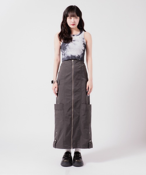 Chick(チック)の「Tie Dye Rib Tank Top / タイダイ柄 リブタンクトップ(タンクトップ・レディース・オレンジ/グリーン/ブラック・FREE)」の7枚目の写真