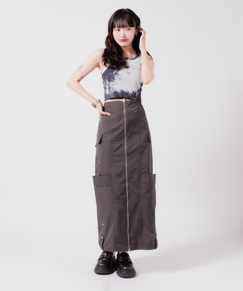 Chick(チック)の「Tie Dye Rib Tank Top / タイダイ柄 リブタンクトップ(タンクトップ・レディース・オレンジ/グリーン/ブラック・FREE)」の9枚目の写真