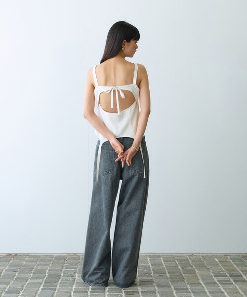 CODE A（コードエー）の「corset cami（タンクトップ・レディース・ホワイト/ブラック・00）」の6枚目の写真