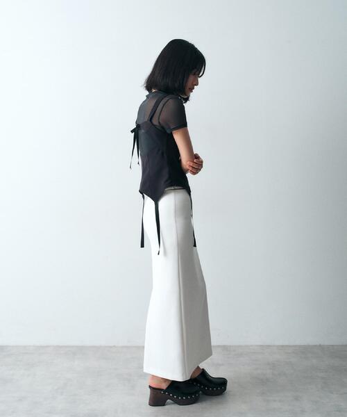 CODE A（コードエー）の「corset cami（タンクトップ・レディース・ホワイト/ブラック・00）」の10枚目の写真