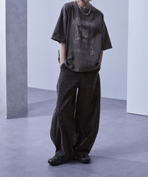 【美品】ICE-T グラフィック Tシャツ Lサイズ　ブラック　USA製 T-UNCUTIE-LONG-D T-shirt with embroidered D patch｜ブラック