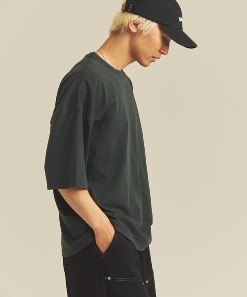 SHELTECH(シェルテック)の「SHELTECH-ピグメントプレーティング天竺-WideSSTEE(Tシャツ/カットソー・メンズ・ブラック・M/L/XL)」の6枚目の写真