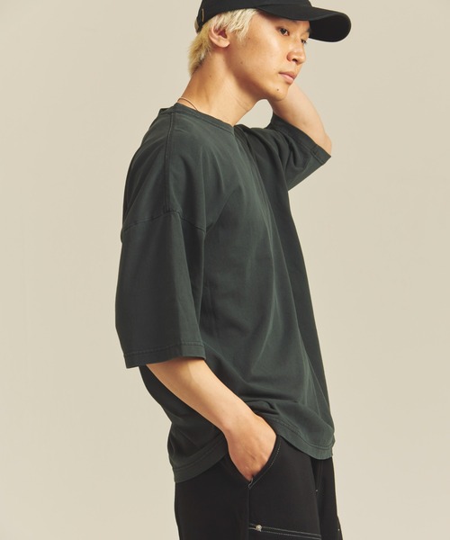 SHELTECH(シェルテック)の「SHELTECH-ピグメントプレーティング天竺-WideSSTEE(Tシャツ/カットソー・メンズ・ブラック・M/L/XL)」の5枚目の写真
