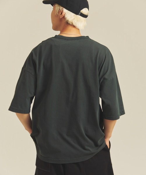 SHELTECH(シェルテック)の「SHELTECH-ピグメントプレーティング天竺-WideSSTEE(Tシャツ/カットソー・メンズ・ブラック・M/L/XL)」の4枚目の写真