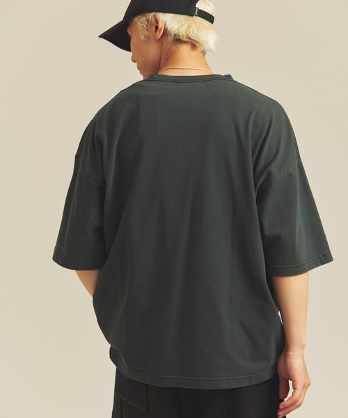 SHELTECH(シェルテック)の「SHELTECH-ピグメントプレーティング天竺-WideSSTEE(Tシャツ/カットソー・メンズ・ブラック・M/L/XL)」の3枚目の写真