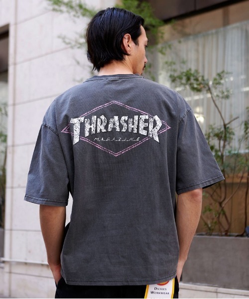 THRASHER(スラッシャー)の「『THRASHER/スラッシャー』DIAMOND LOGO PIGMENT半袖TEE (Tシャツ/カットソー・メンズ・ブラック系4/ブルー/ブラック系3/ブラウン/ブラック系1・L/M)」の2枚目の写真