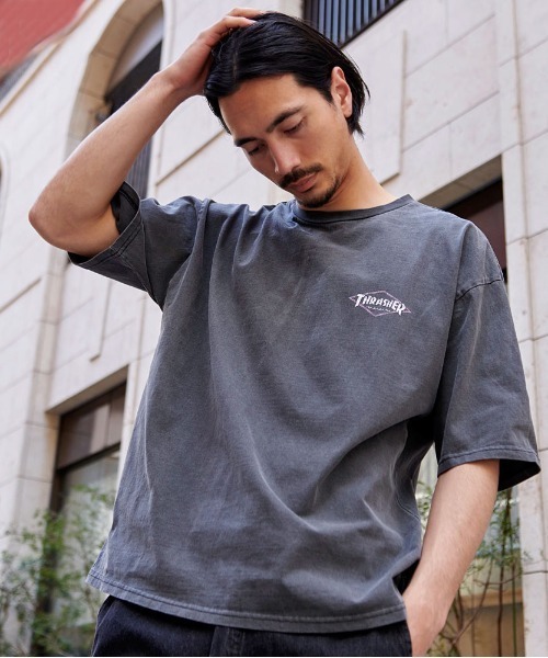 THRASHER(スラッシャー)の「『THRASHER/スラッシャー』DIAMOND LOGO PIGMENT半袖TEE (Tシャツ/カットソー・メンズ・ブラック系4/ブルー/ブラック系3/ブラウン/ブラック系1・L/M)」の6枚目の写真