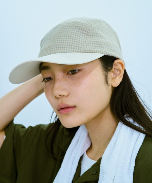 BROKEN BASE(ブロークンベース)の「ボーダーラインチェックCAP(キャップ・メンズ・アイボリー/グリーン・フリー)」の17枚目の写真