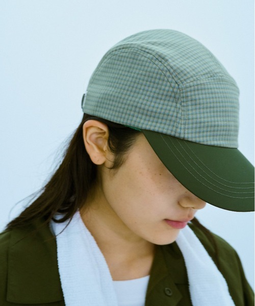 BROKEN BASE(ブロークンベース)の「ボーダーラインチェックCAP(キャップ・メンズ・アイボリー/グリーン・フリー)」の7枚目の写真
