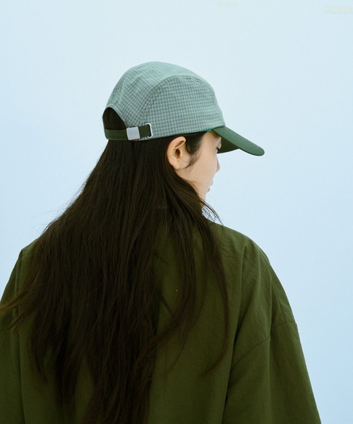 BROKEN BASE(ブロークンベース)の「ボーダーラインチェックCAP(キャップ・メンズ・アイボリー/グリーン・フリー)」の9枚目の写真