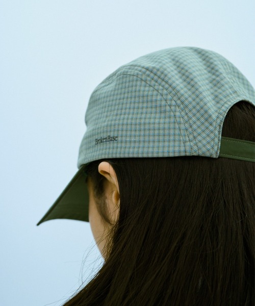 BROKEN BASE(ブロークンベース)の「ボーダーラインチェックCAP(キャップ・メンズ・アイボリー/グリーン・フリー)」の10枚目の写真