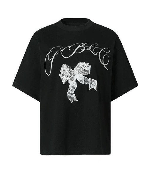 セール】前プリントリボン半袖Tシャツ（Tシャツ/カットソー