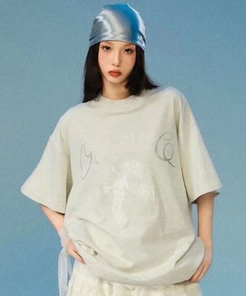セール】前プリントリボン半袖Tシャツ（Tシャツ/カットソー