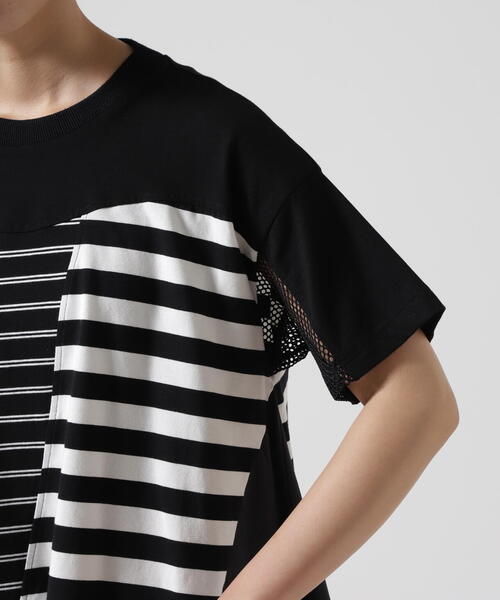 tシャツ AULA AILA/アウラアイラ/BORDER COMBINATION T-SHIRT/ボーダーコンビネーションTシャツ レディース BORDER COMBINATION T-SHIRT — aulaaila