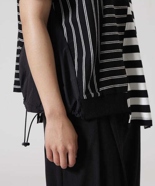 AULA AILA（アウラアイラ）の「AULA AILA/アウラアイラ/BORDER COMBINATION T-SHIRT/ボーダーコンビネーションTシャツ（Tシャツ/カットソー・レディース・ホワイト系2/ブラック・0）」の10枚目の写真