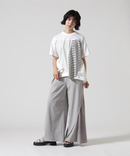 AULA AILA/アウラアイラ/BORDER COMBINATION T-SHIRT/ボーダー