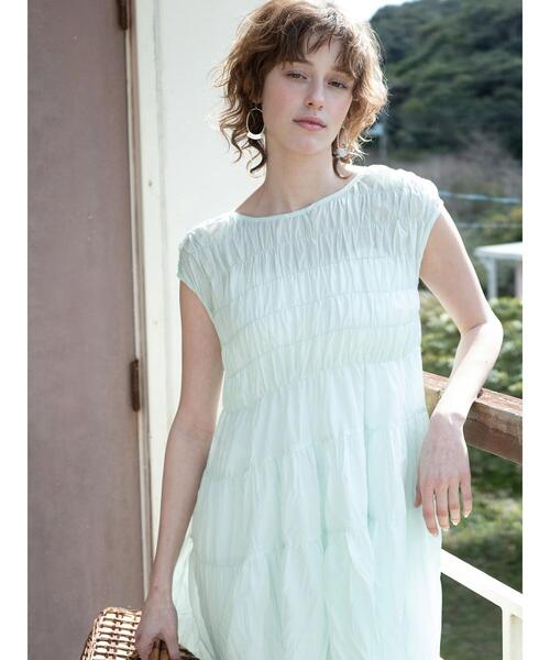 Lugnoncure（ルノンキュール）の「シャーリングティアードブラウス《2025summer catalog item》（シャツ/ブラウス・レディース・ミント/ブラック/オフホワイト・F）」の3枚目の写真