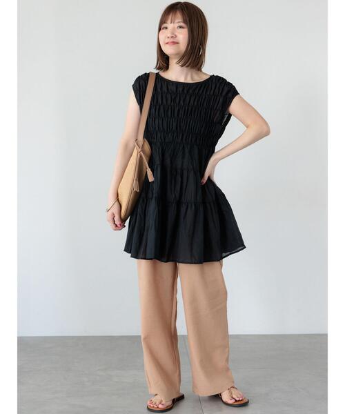 Lugnoncure（ルノンキュール）の「シャーリングティアードブラウス《2025summer catalog item》（シャツ/ブラウス・レディース・ミント/ブラック/オフホワイト・F）」の7枚目の写真