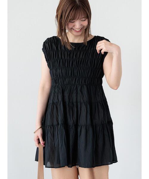 Lugnoncure（ルノンキュール）の「シャーリングティアードブラウス《2025summer catalog item》（シャツ/ブラウス・レディース・ミント/ブラック/オフホワイト・F）」の8枚目の写真