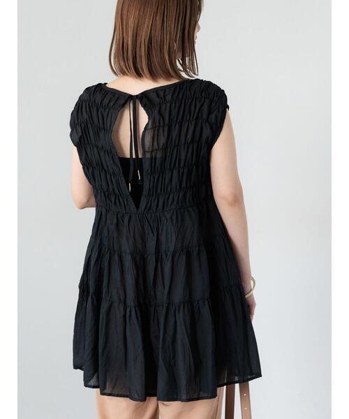 Lugnoncure（ルノンキュール）の「シャーリングティアードブラウス《2025summer catalog item》（シャツ/ブラウス・レディース・ミント/ブラック/オフホワイト・F）」の9枚目の写真