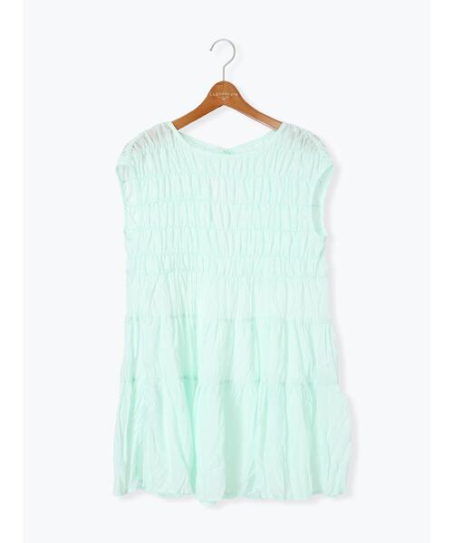 Lugnoncure（ルノンキュール）の「シャーリングティアードブラウス《2025summer catalog item》（シャツ/ブラウス・レディース・ミント/ブラック/オフホワイト・F）」の14枚目の写真