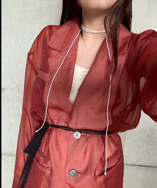 kutir（クティール）の「kutirlune／【2way】ループ×レースタイ　チョーカー（チョーカー・レディース・ブラック/ライトホワイト・FREE）」の8枚目の写真