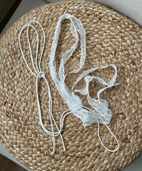 kutir（クティール）の「kutirlune／【2way】ループ×レースタイ　チョーカー（チョーカー・レディース・ブラック/ライトホワイト・FREE）」の10枚目の写真