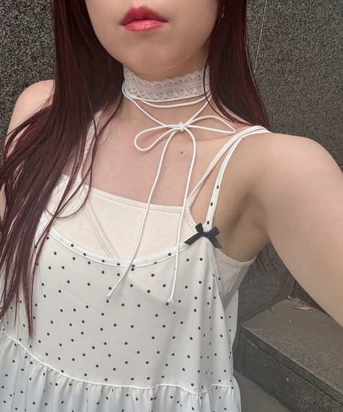 kutir（クティール）の「kutirlune／【2way】ループ×レースタイ　チョーカー（チョーカー・レディース・ブラック/ライトホワイト・FREE）」の13枚目の写真