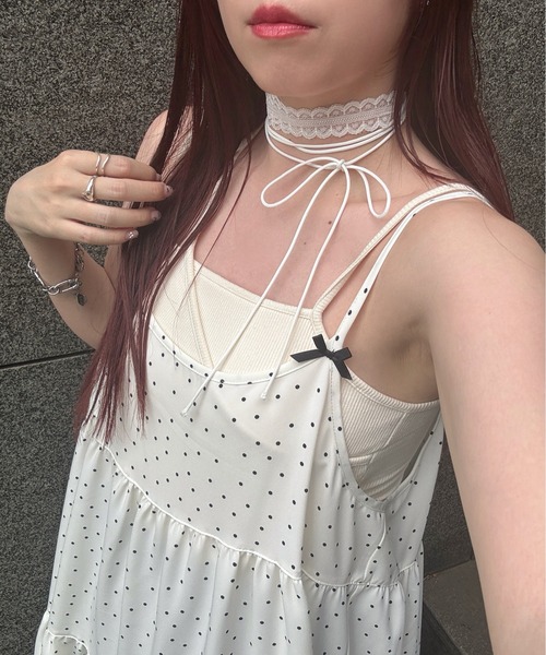 kutir（クティール）の「kutirlune／【2way】ループ×レースタイ　チョーカー（チョーカー・レディース・ブラック/ライトホワイト・FREE）」の14枚目の写真