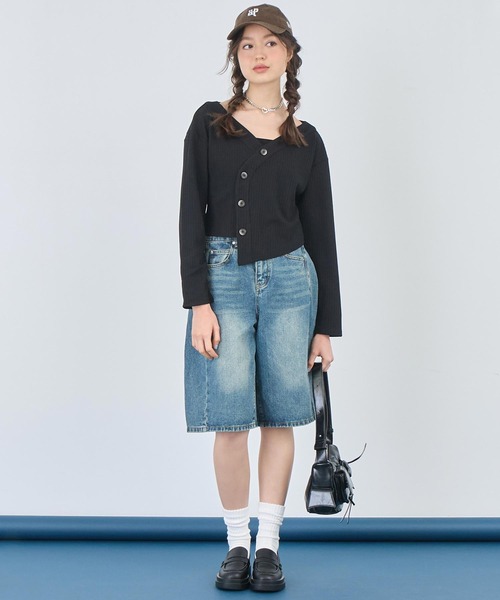 ANAP（アナップ）の「ウォッシュ 加工 ハーフ デニム パンツ（デニムパンツ・レディース・ブルー/ライトブルー・S/M）」の10枚目の写真