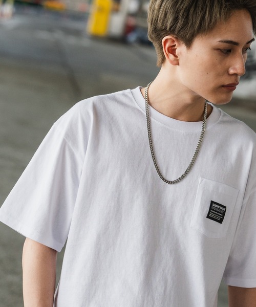 SIDEWAY STANCE(サイドウェイスタンス)の「【SIDEWAY STANCE】ワンポイント 半袖ポケT(Tシャツ/カットソー・メンズ・ホワイト/ブラック/ホワイト系/ブラック系・SMALL/MEDIUM/LARGE/X-LARGE)」の7枚目の写真