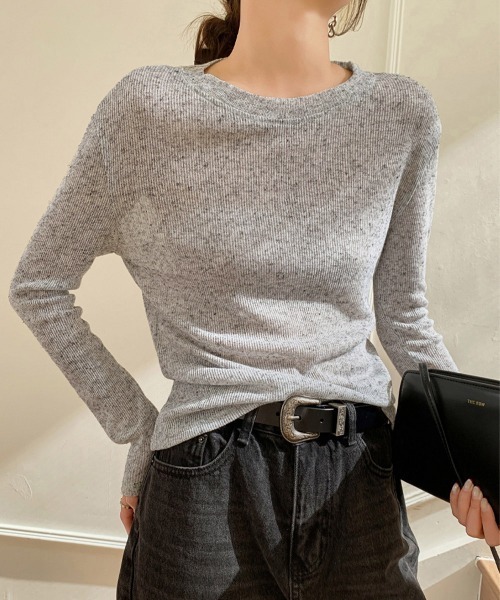 Miniministore(ミニミニストア)の「長袖Tシャツ レディース 無地 透け(Tシャツ/カットソー・レディース・ブルー/ブラック/ラベンダー/ホワイト/グレー・L/M)」の3枚目の写真