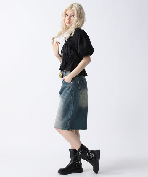 FOREVER 21（フォーエバー トゥエンティーワン）の「【2025SS】フロントリボンコットンパフブラウス（シャツ/ブラウス・レディース・オフホワイト/ブラック/ベージュ・FREE）」の15枚目の写真